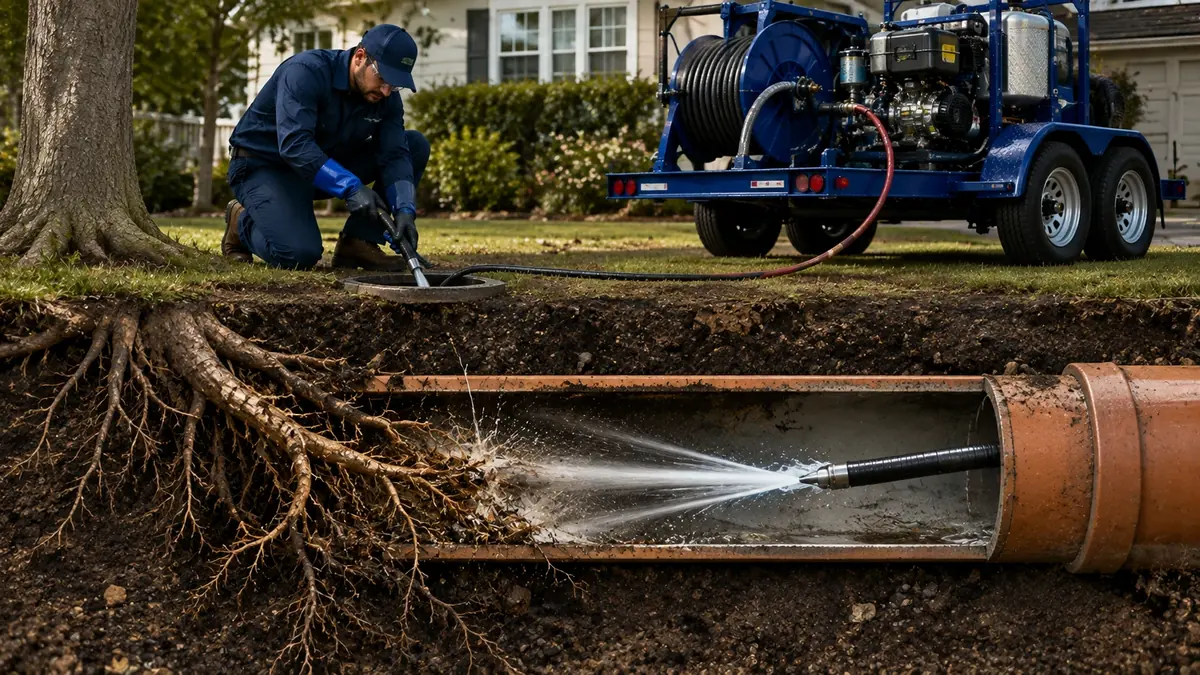Tree Root Removal with Hydro Jetting in Fowler